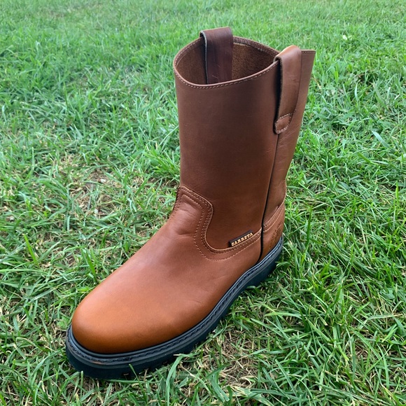 Men's Work STEEL TOE Boots Pull On Leather Brown Bota Trabajo Con Casquillo 410 - Picture 4 of 8